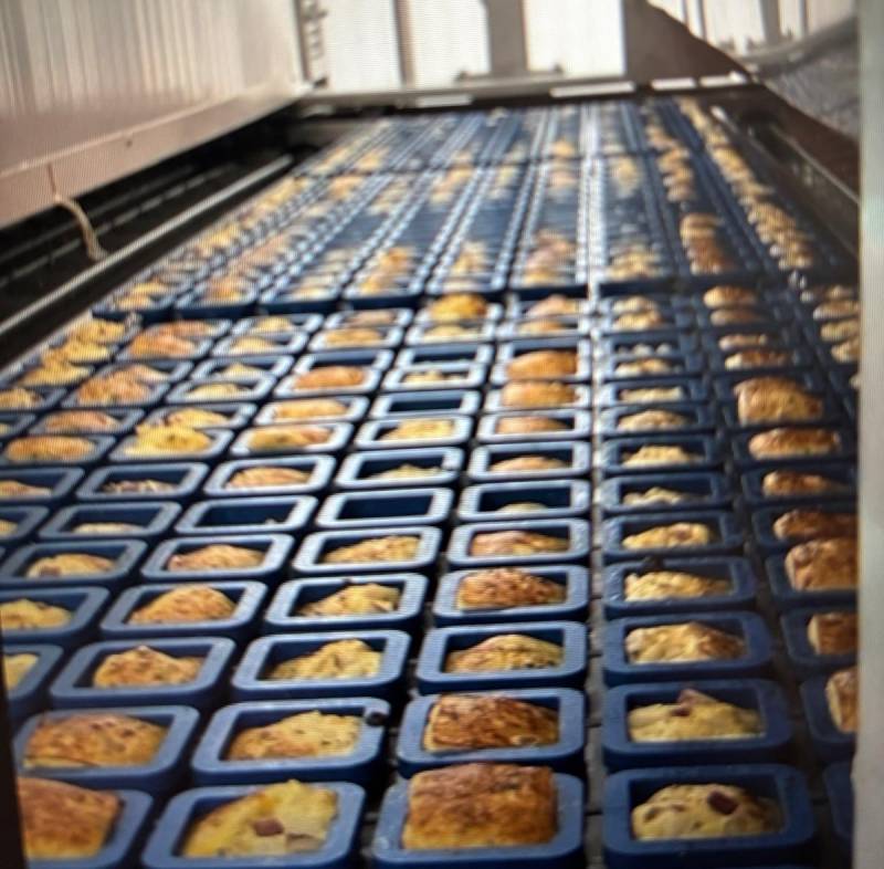 Dorado de huevos a la salida del túnel de infrarrojos 