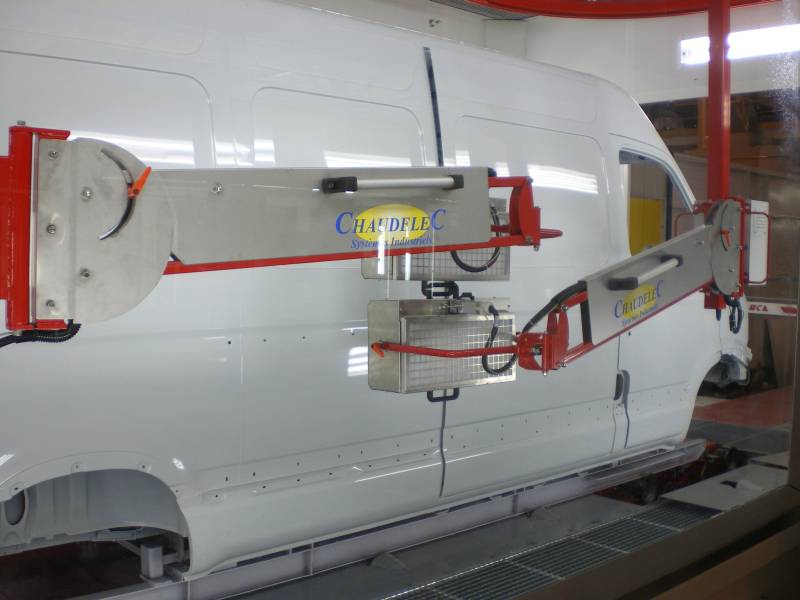 Secadores infrarrojos para retoques en el mismo raíl