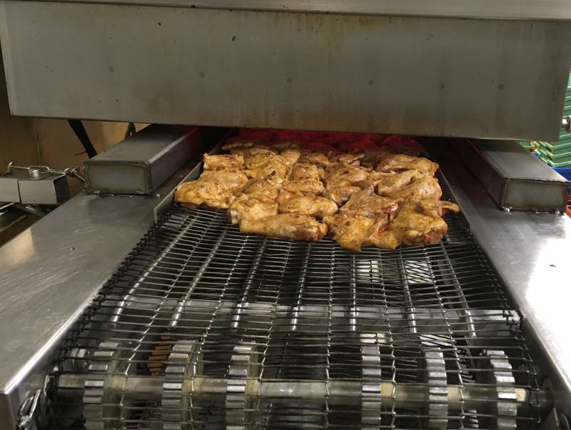 Cinta transportadora para asar carne por infrarrojos de onda media, Francia