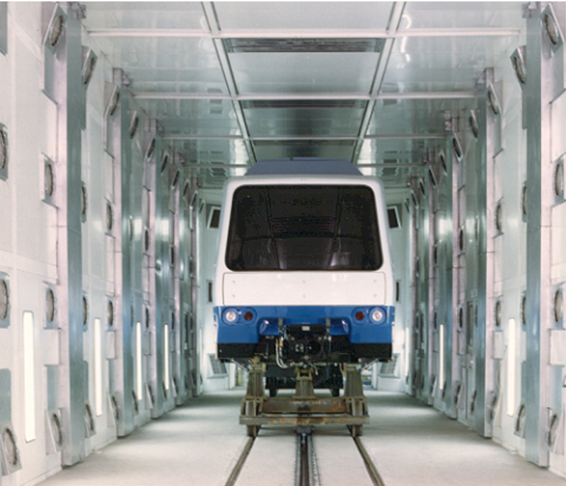 Cabina de secado de pintura catalítica por infrarrojos para tren de vehículo